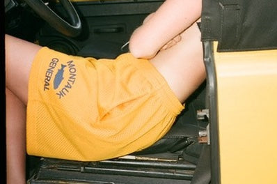 Yellow Mesh Fish Shorts