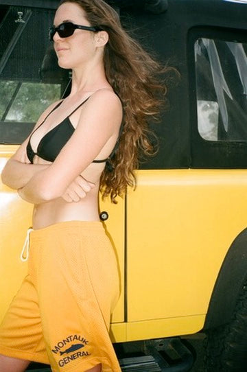 Yellow Mesh Fish Shorts