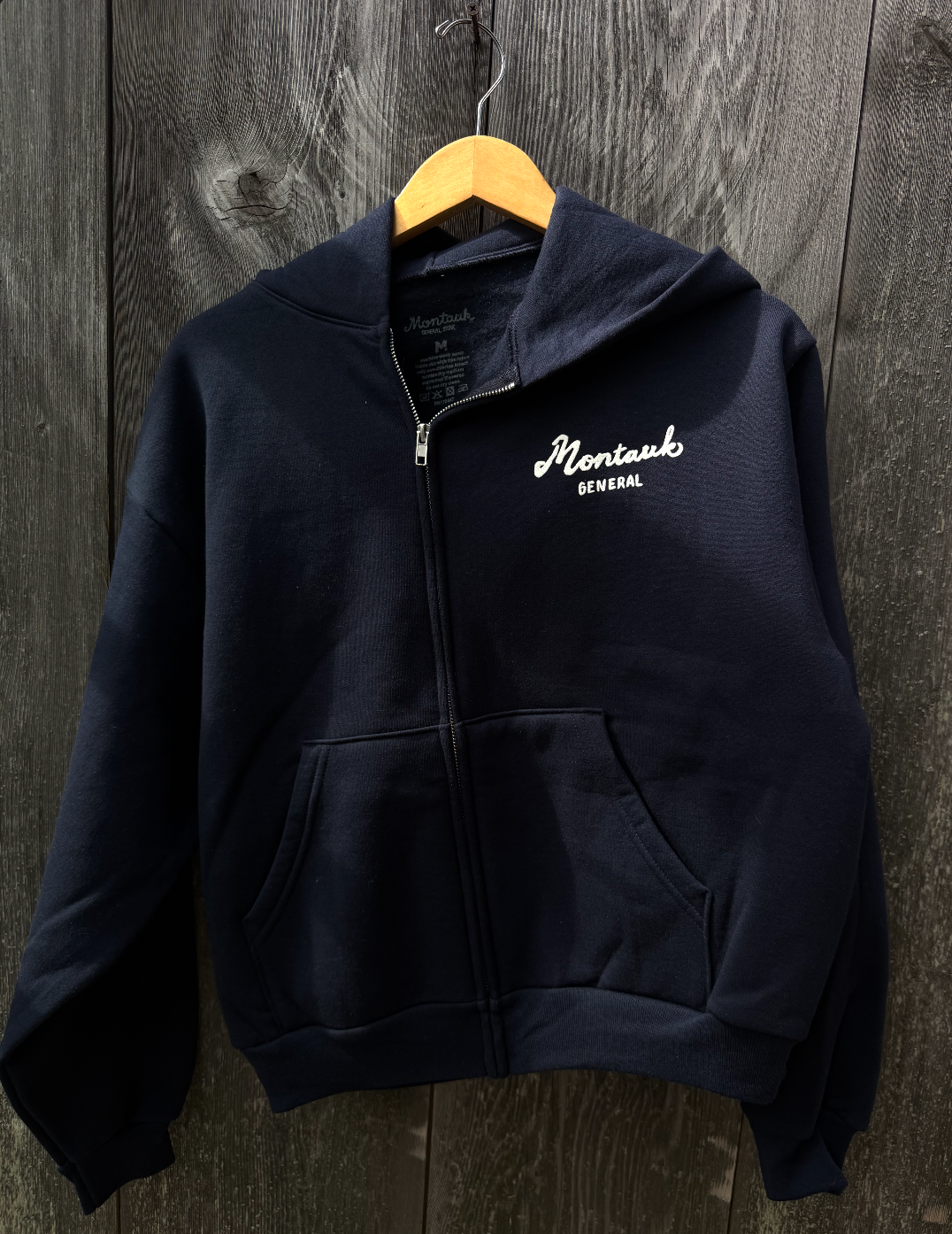 Navy Slanted Zip Up